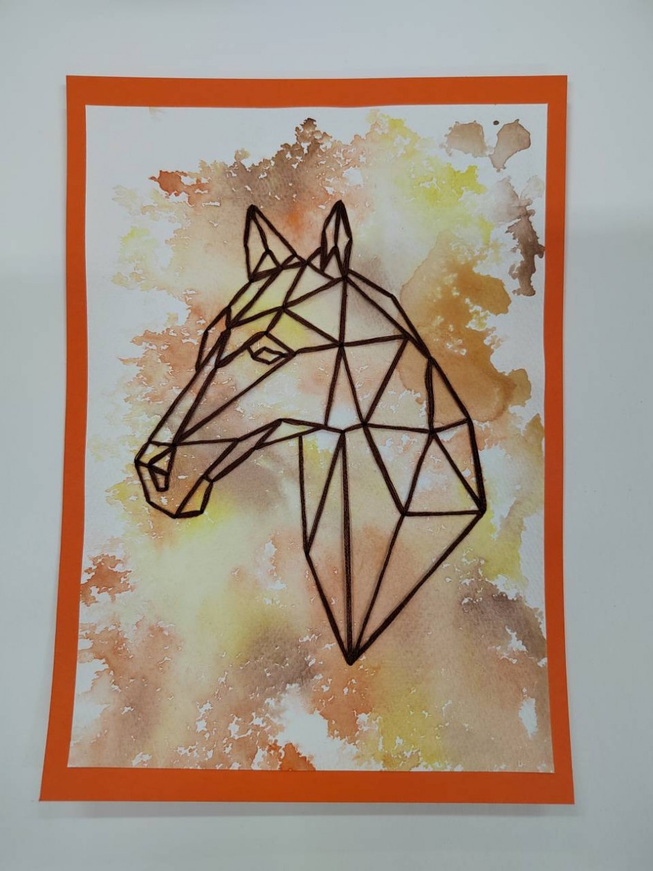 Вышивка на акварели