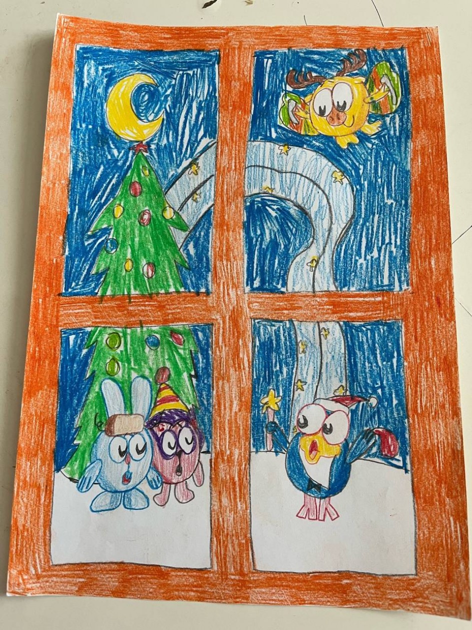 Зимний пейзаж из мира «Смешариков»