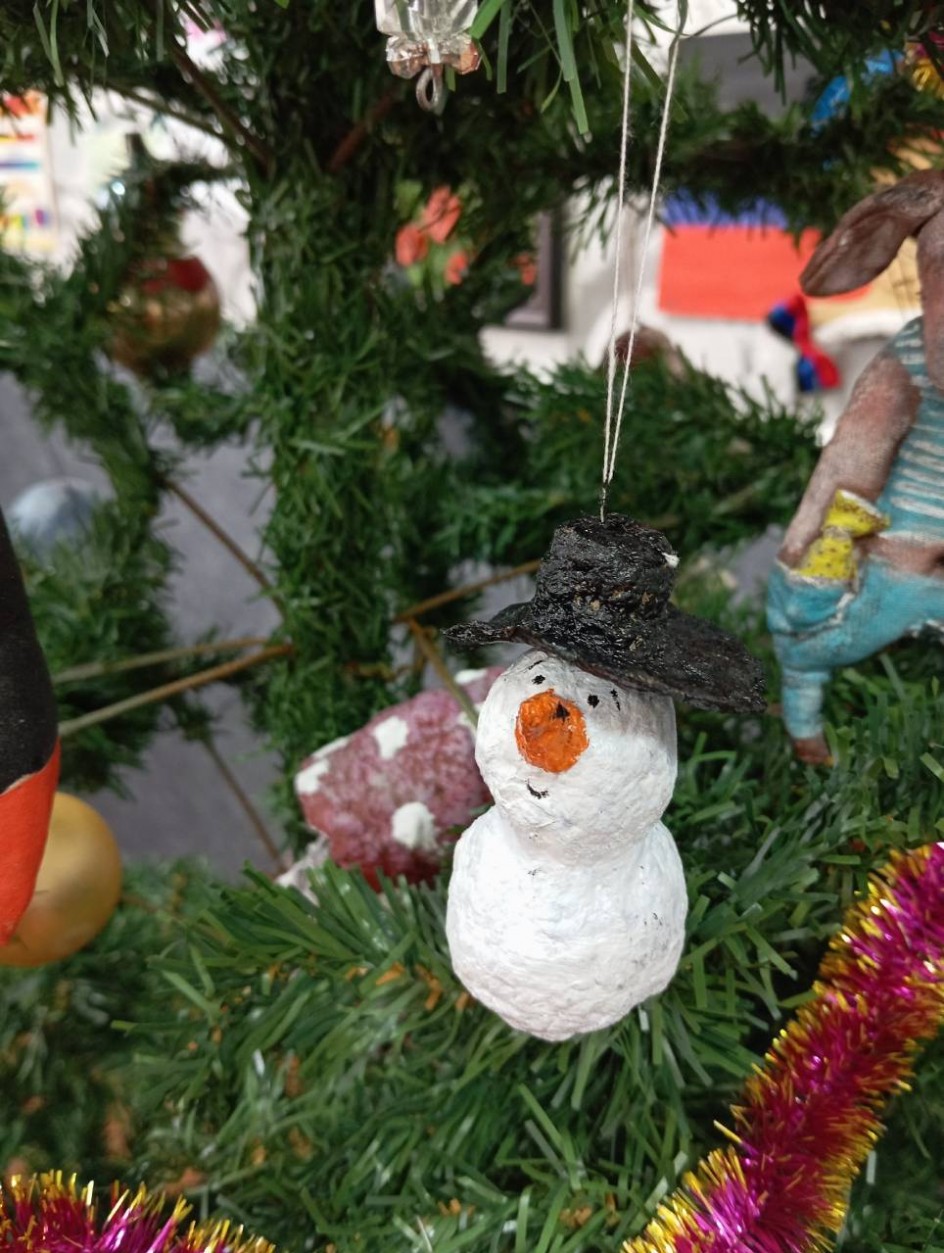 Снеговик из папье-маше