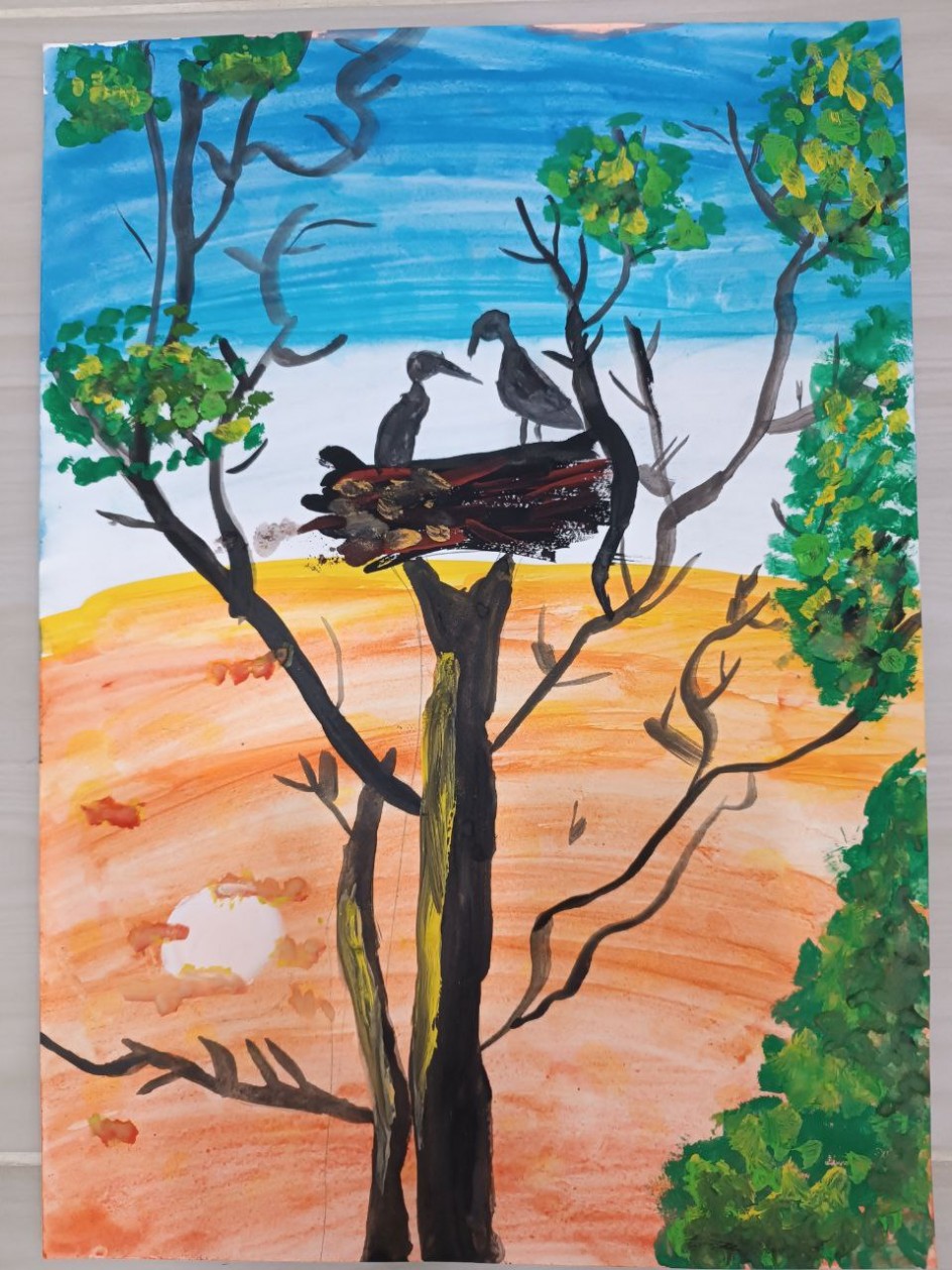 Аисты в гнезде