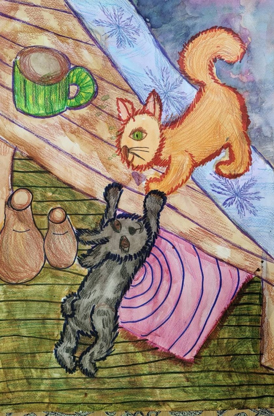 Иллюстрация рассказа Чарушина "Друзья"