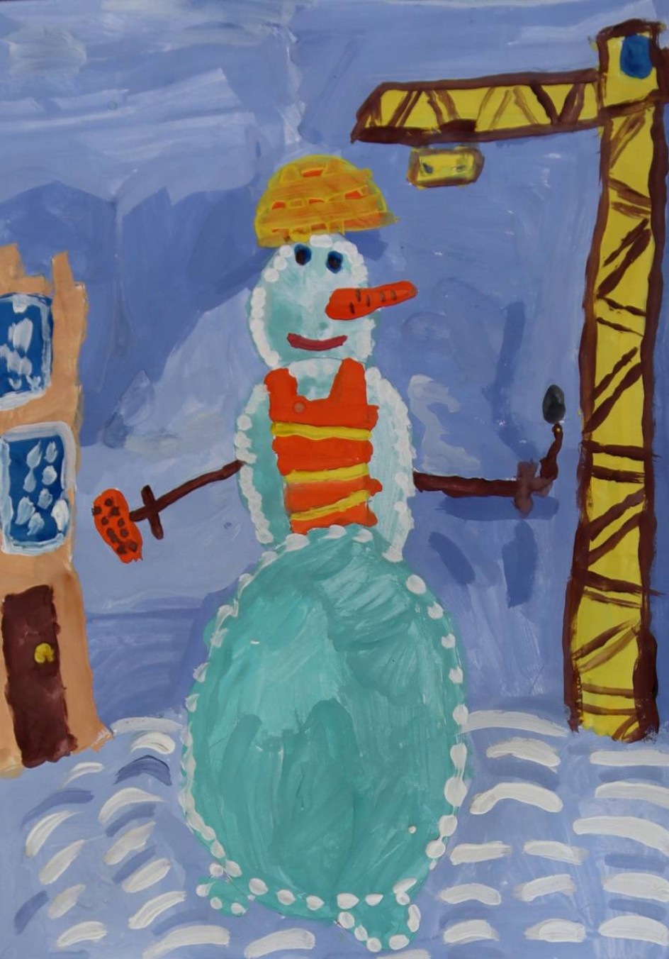 "Снеговик-строитель"