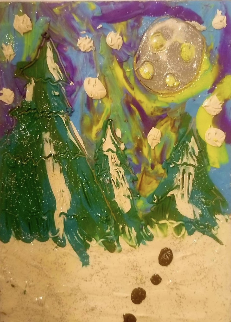 «Северное сияние над лесом»