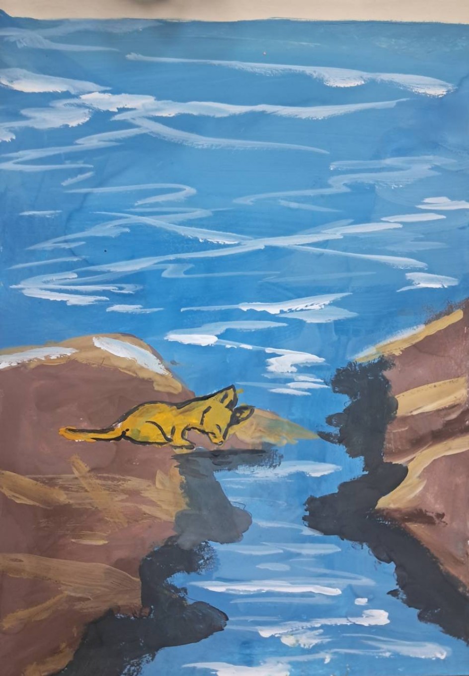 Рыжий кот у воды