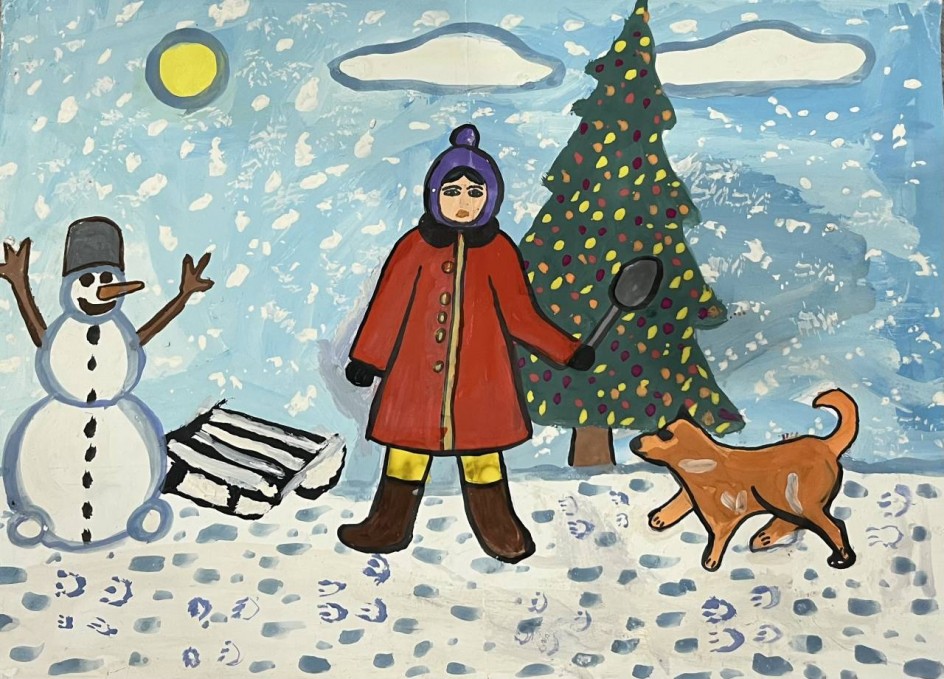 слепили снеговика