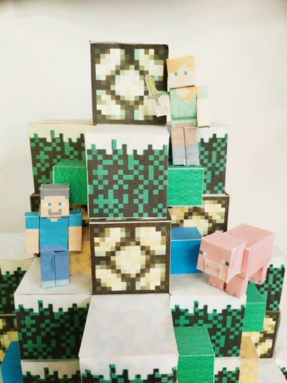 Мир Minecraft в бумаге