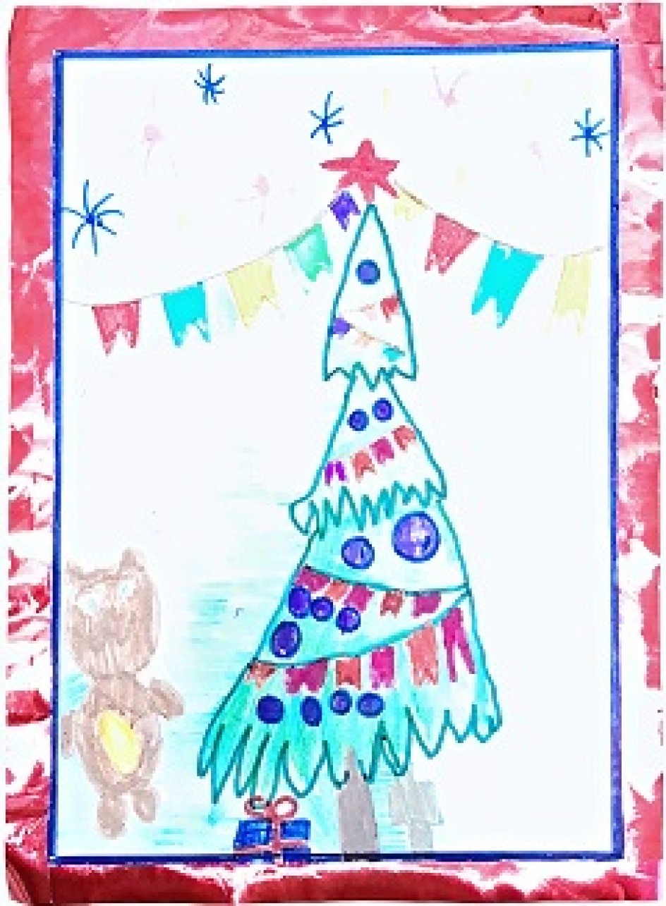 Новогодняя открытка для бабушки и дедушки