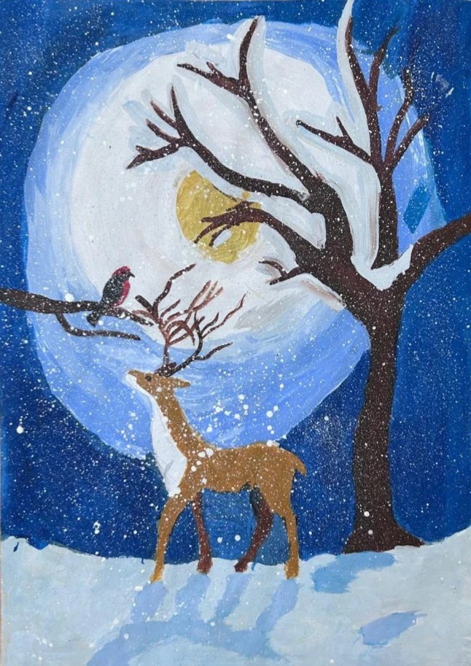 Зимний олень