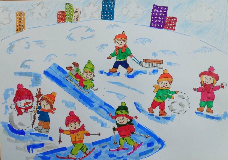 Зимние забавы детей