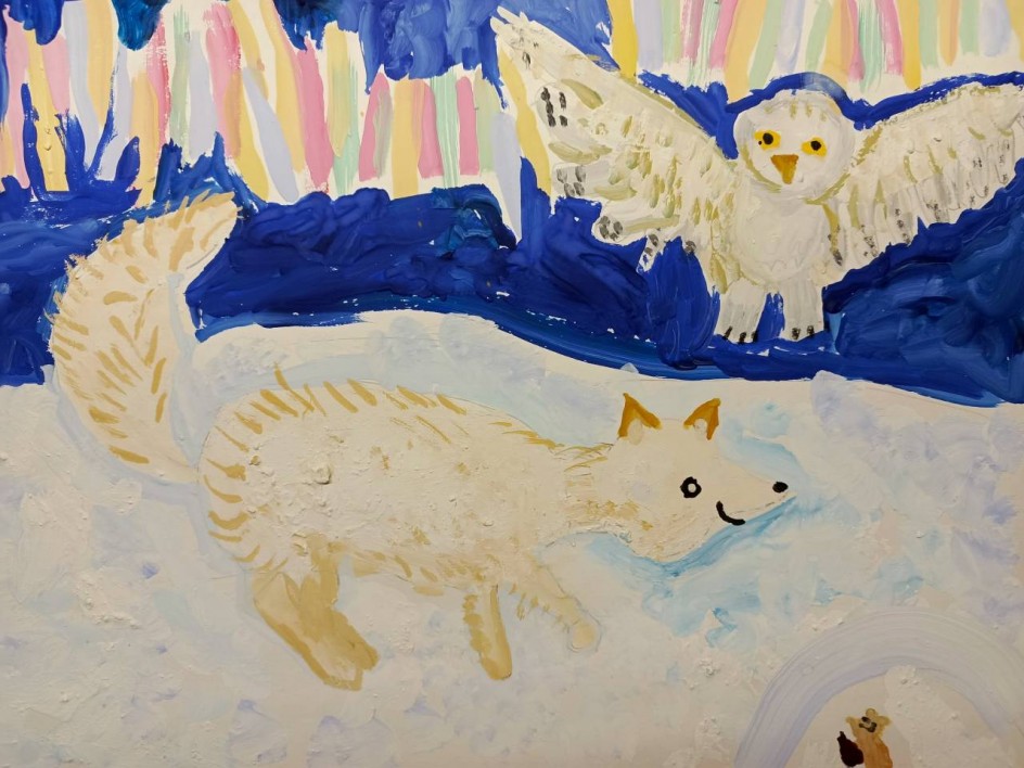 Песец на охоте