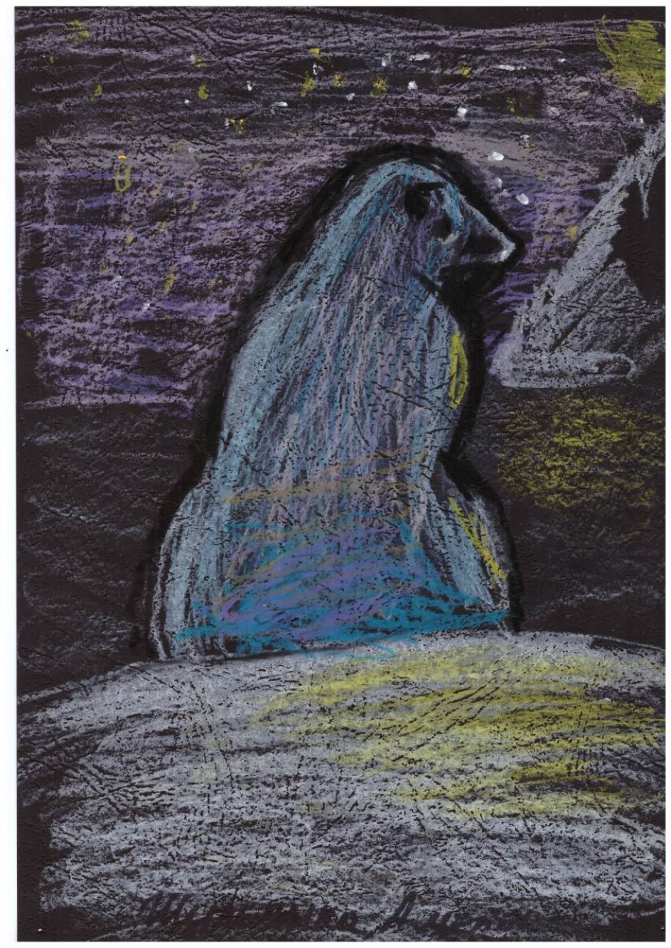 Белый медведь на острове Врангеля