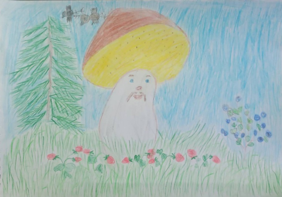 Гриб-боровик и ягода