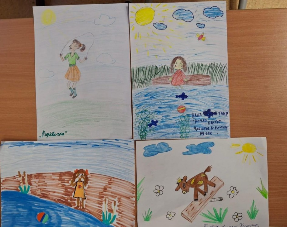 Рисунки учениц 2 класса посвящённые стихотворением Агнии Барто