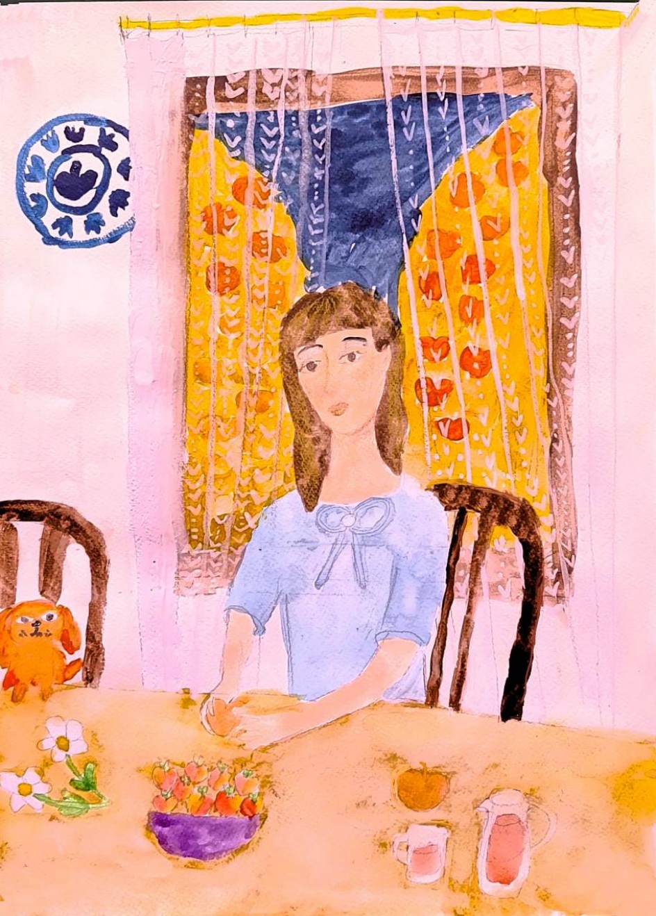 По мотивам картины В.Серова "Девочка с персиками"