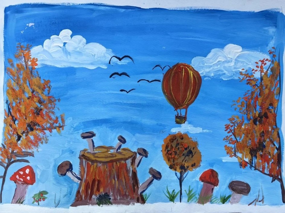 Осенний полёт над лесом