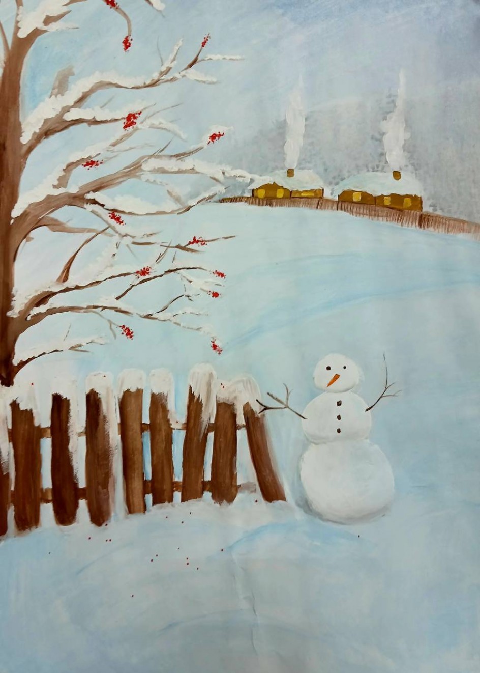 Зимой за деревней