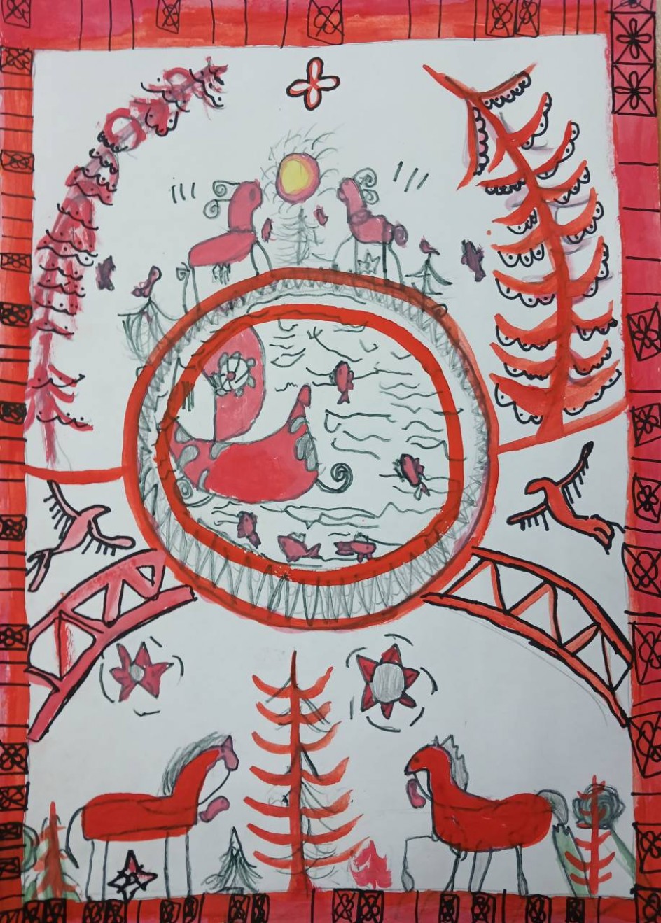 Мезенская роспись