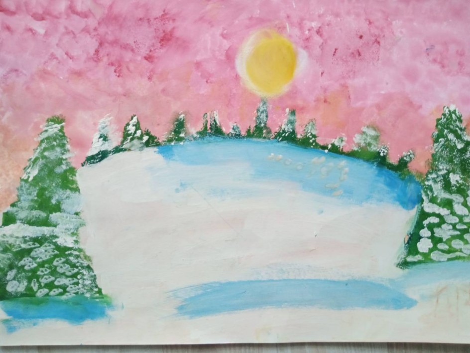 Зимнее озеро в лесу