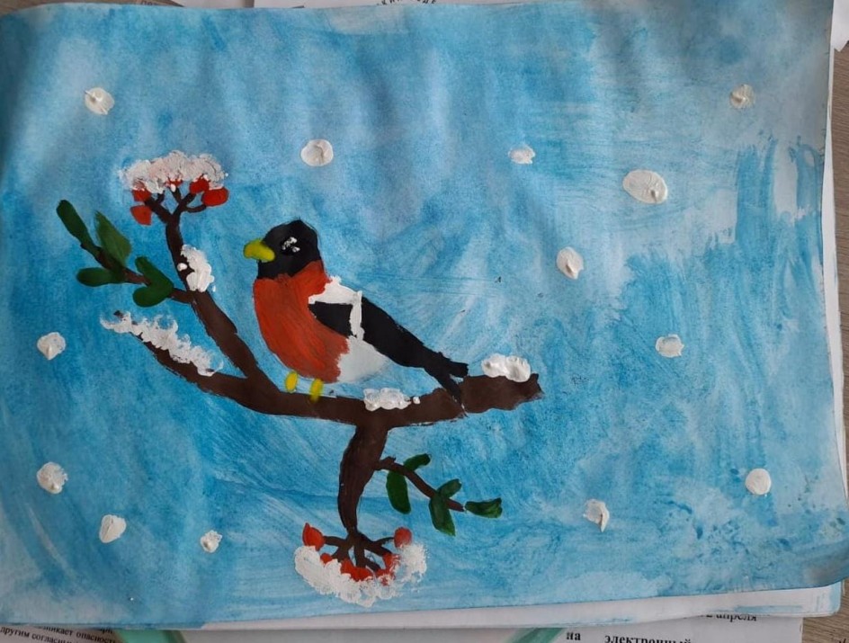 Снегири в гости прилетели к нам зимой!