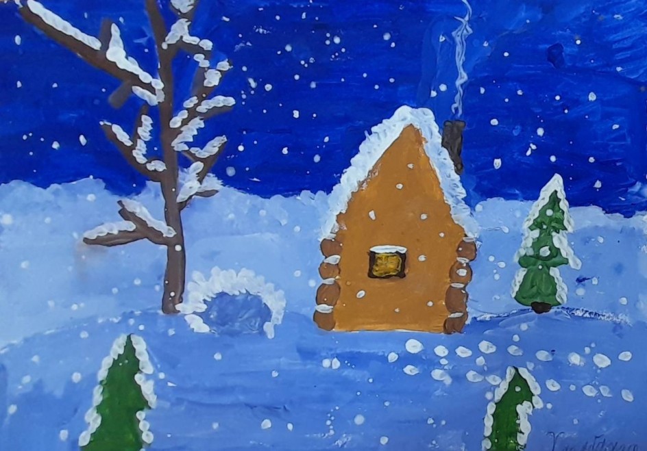 Снег да снег, всю избу занесло