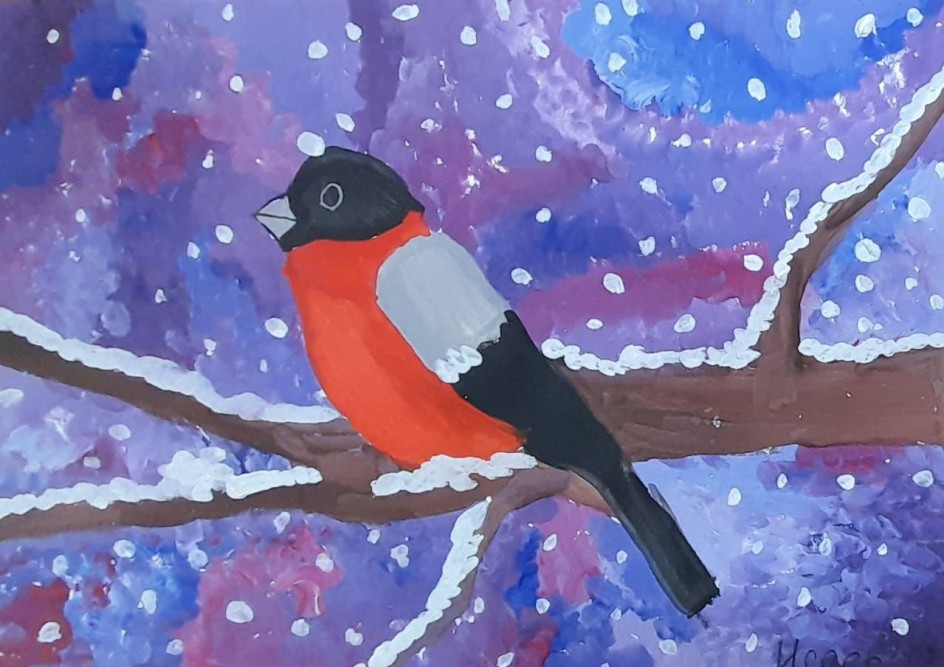 Как посланники зари на деревьях снегири