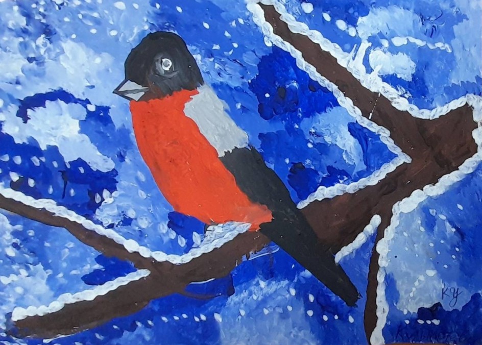 В ярких розовых рубашках на ветвях сверкают пташки