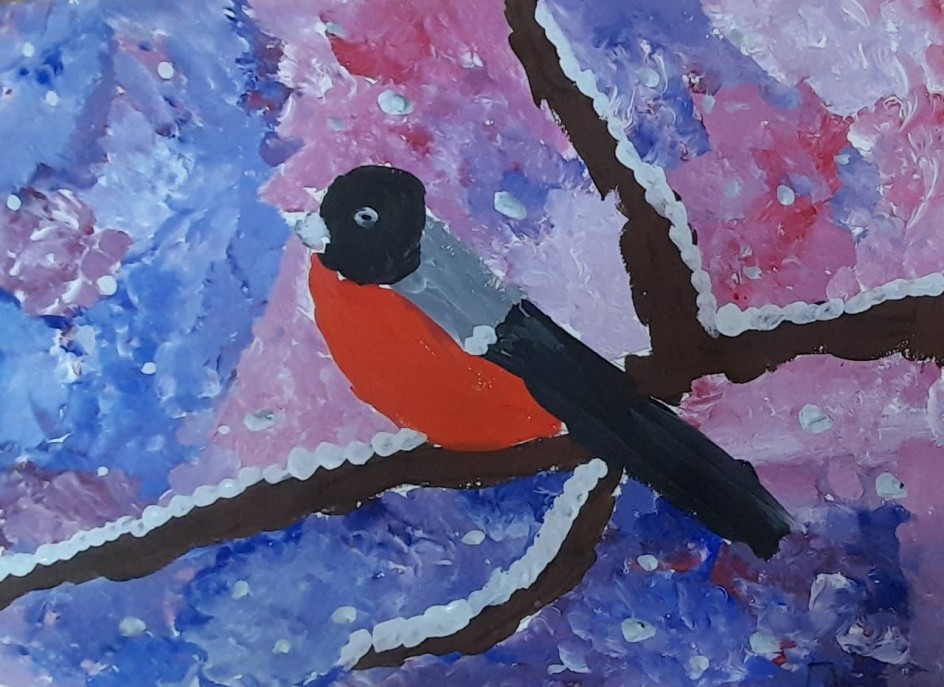 Выбегай поскорей посмотреть на снегирей