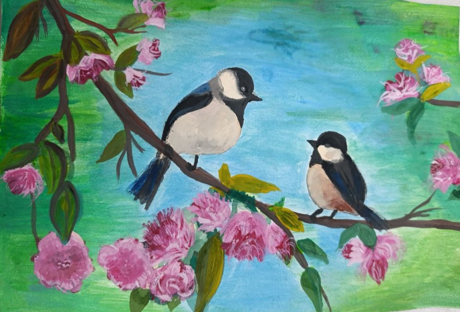 Синицы на ветке