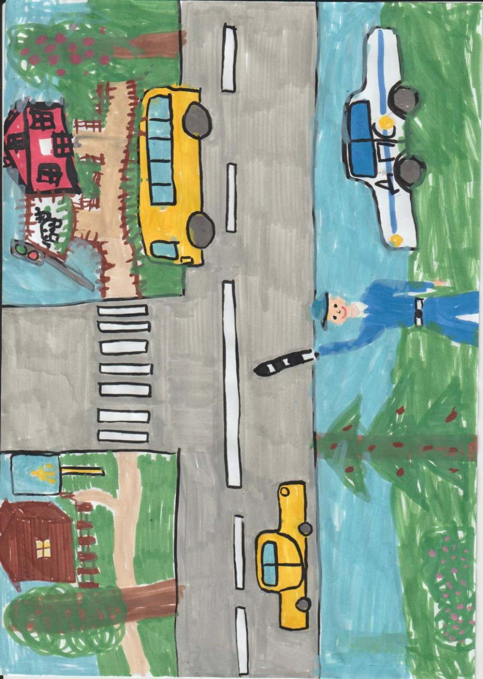 Сотрудники ДПС помогают на дороге