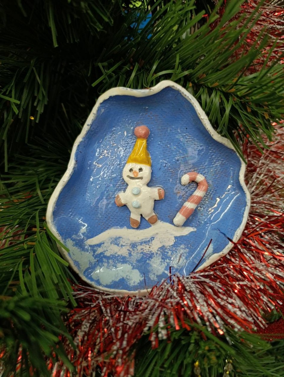 Тарелочка для орешков Снеговик"