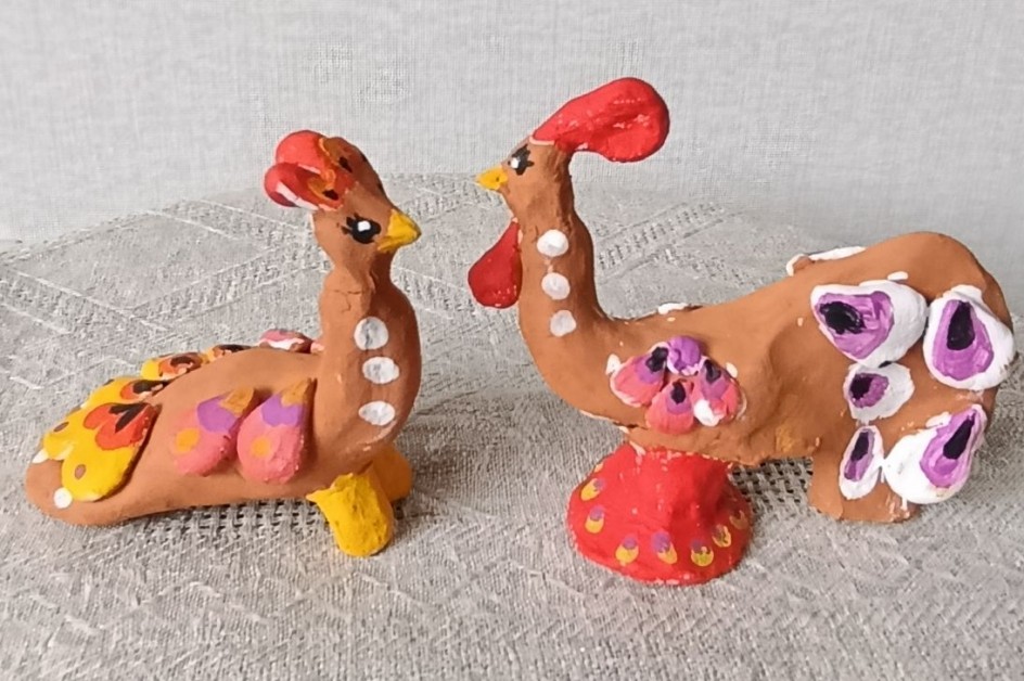 Тверская игрушка " Павлин и петух"