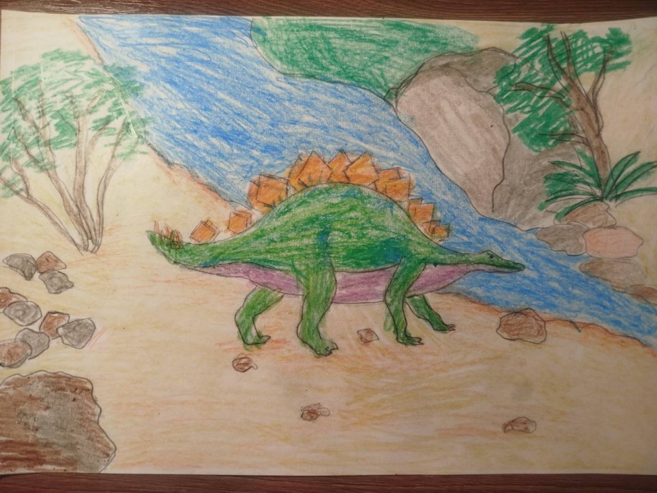 Стегозавр у реки