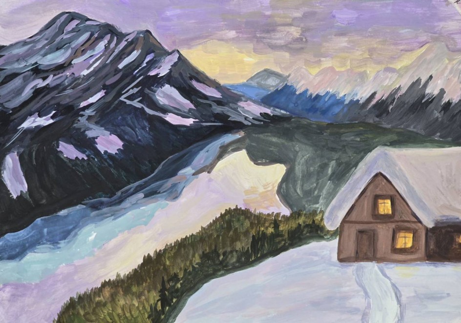 Волшебное зимнее озеро