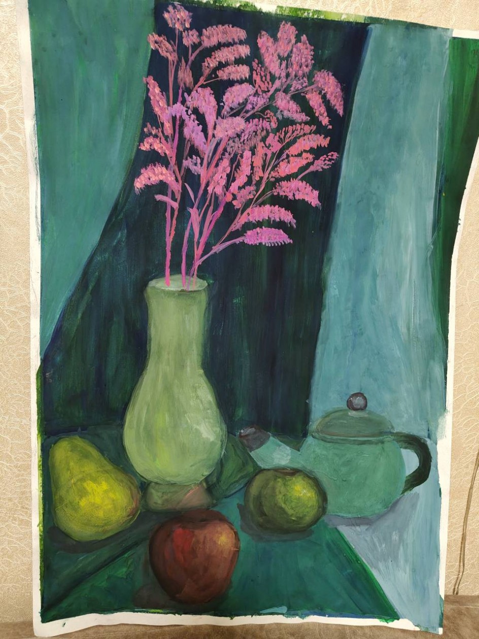 Натюрморт в зелёных тонах