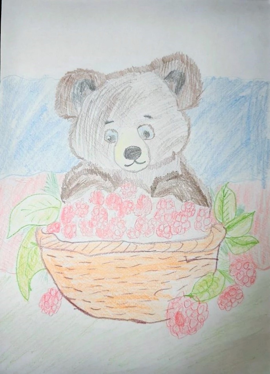 Рисунок "Медведь и малина"