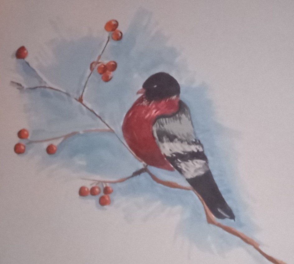 Снегирь на ветке