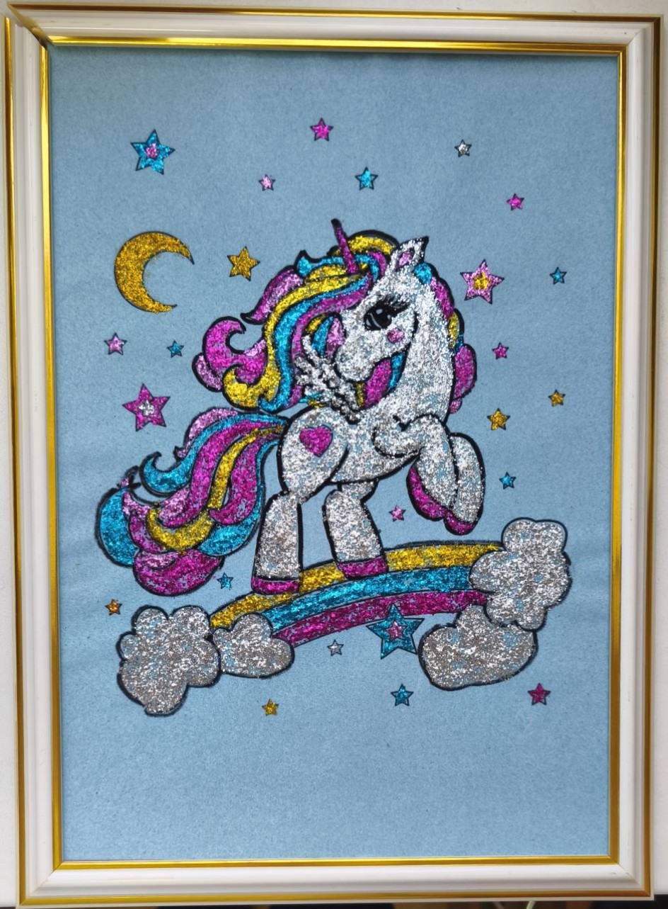 панно "Единорог на радуге"