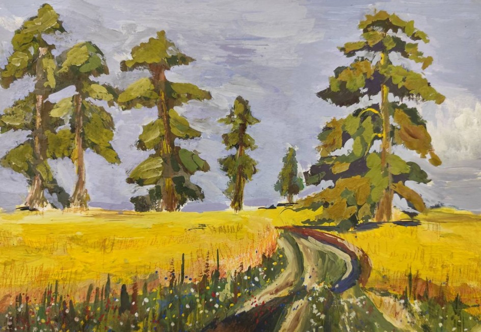 Копия работы И. Шишкина "Рожь"