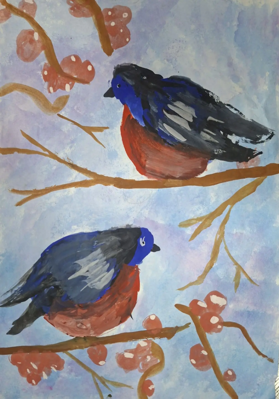 Снегири зимой