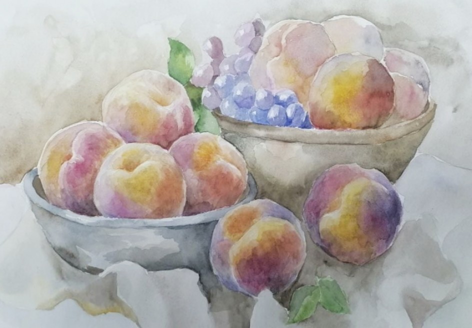 Натюрморт с персиками