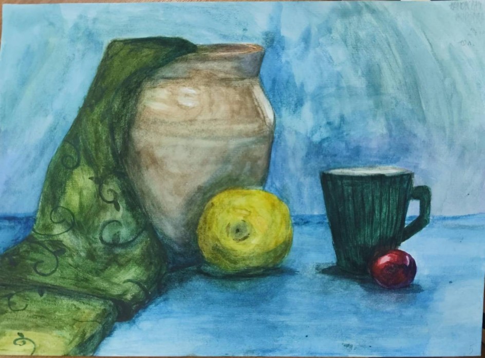 Натюрморт с яблоком