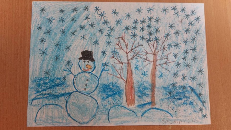 Снеговик в лесу