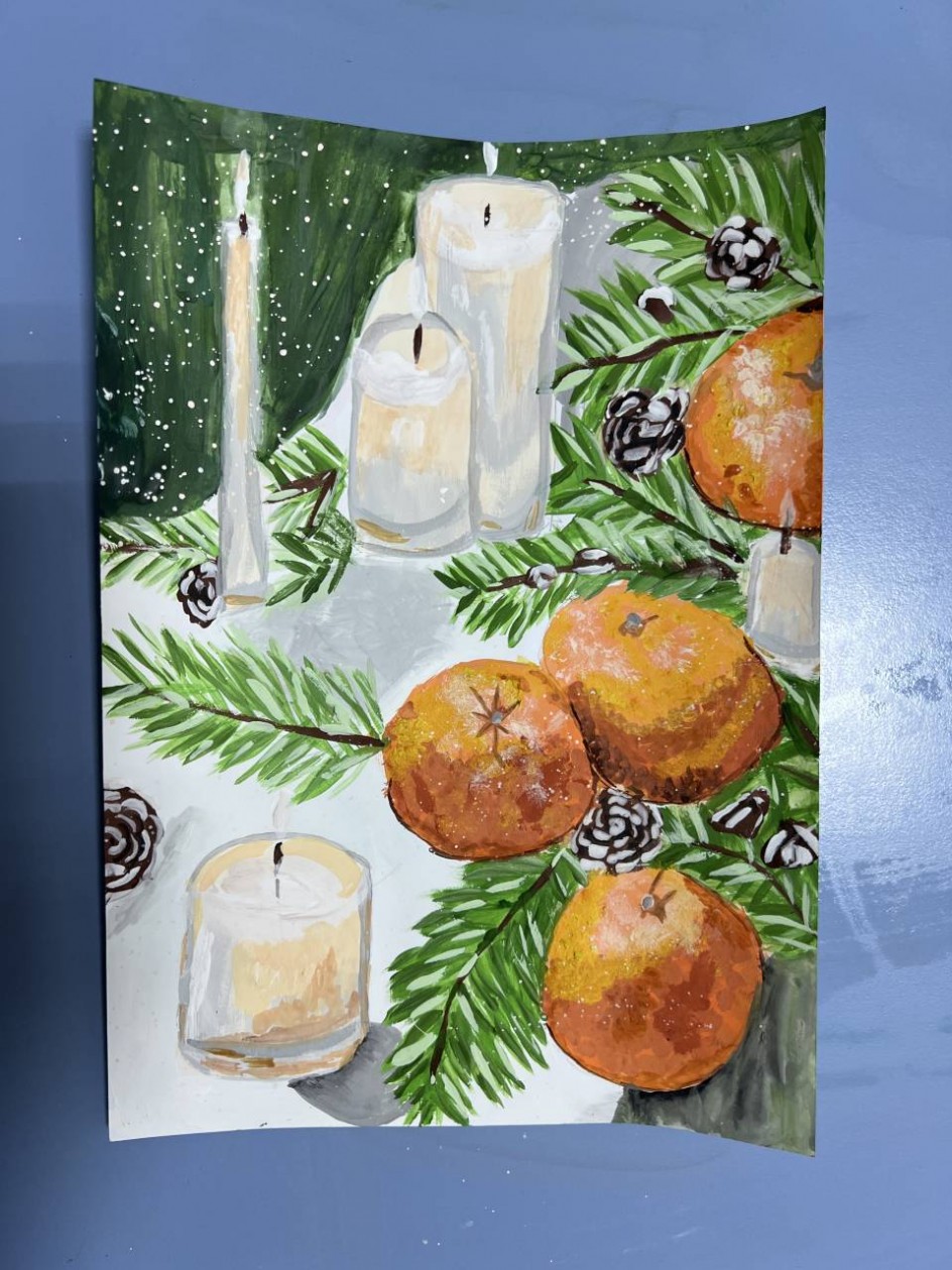 Новогодняя композиция «Мандарины»