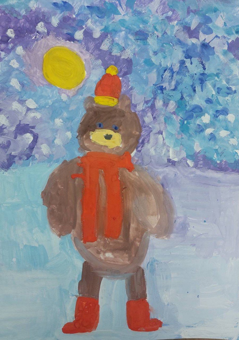 Мишка в шапочке