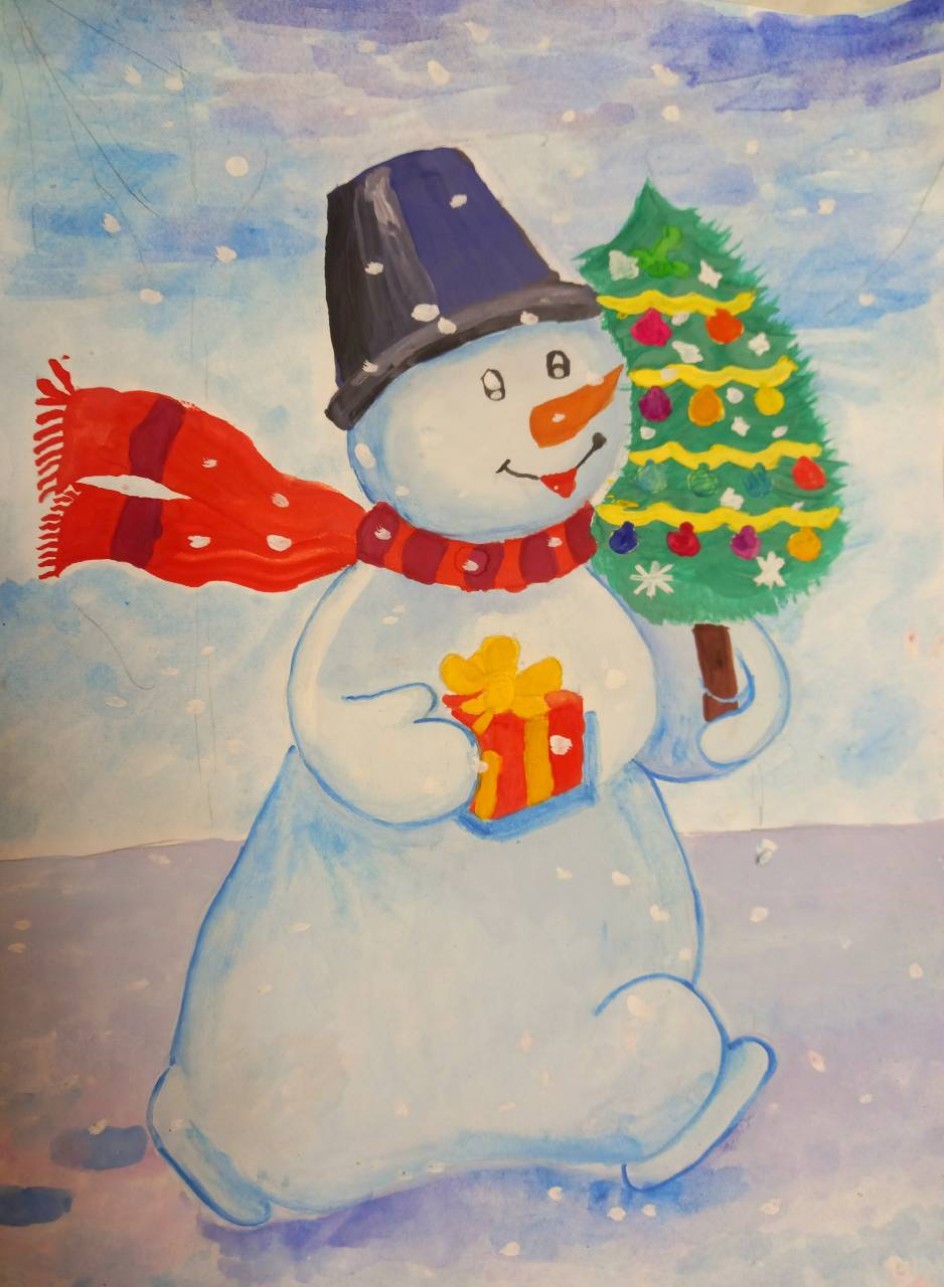 Веселый снеговик