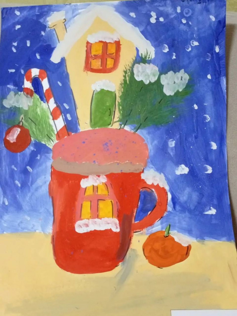 Снежный домик в новогодней чашке