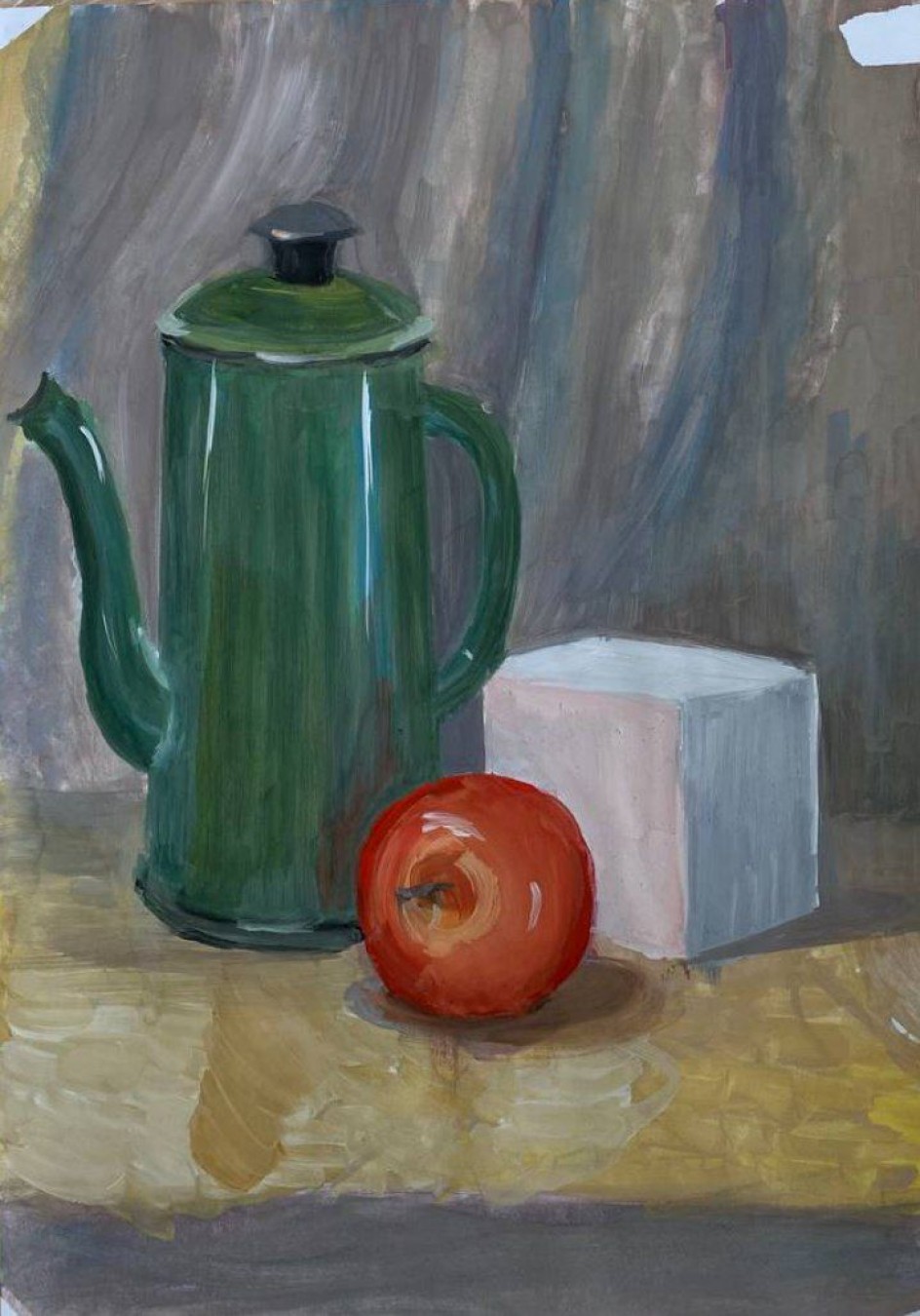 Натюрморт с зелёным кофейником