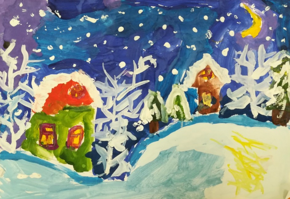 Лунная зимняя ночь