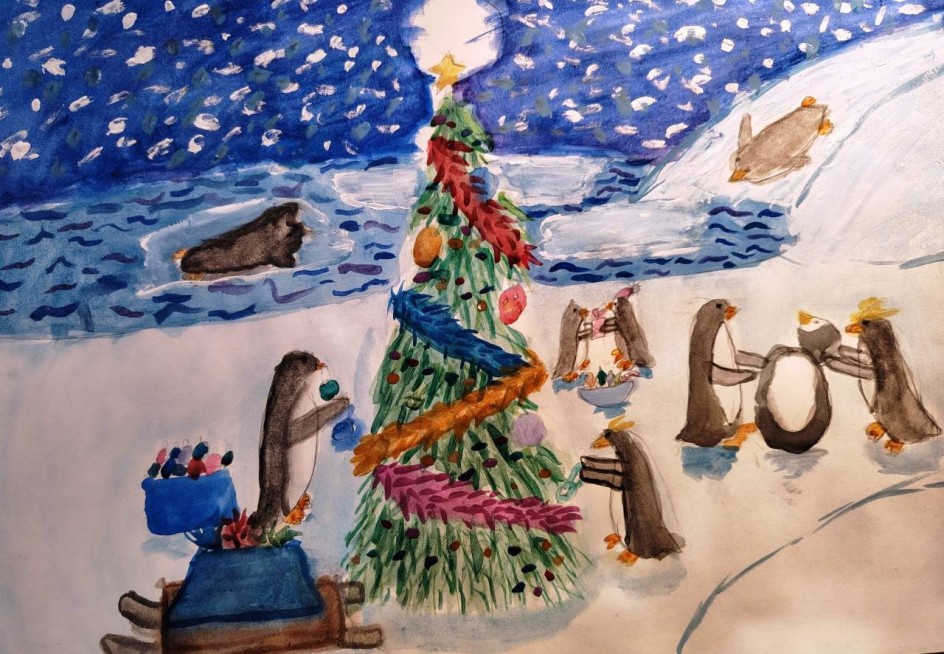 "Новый год в Антарктиде."