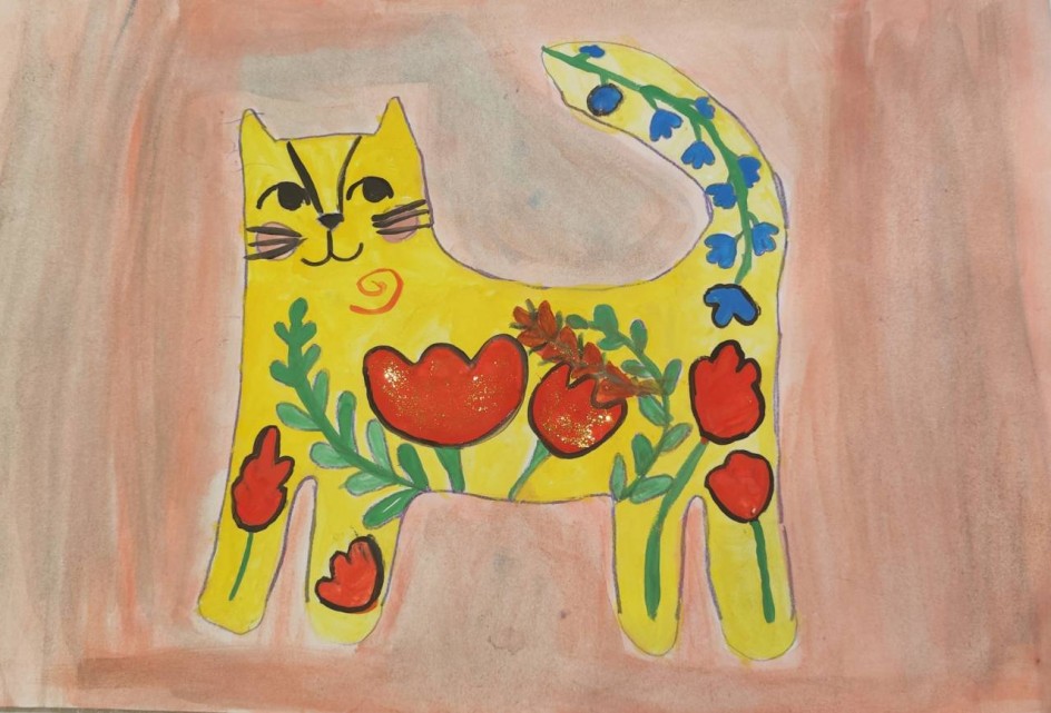 "Кот - флорист"